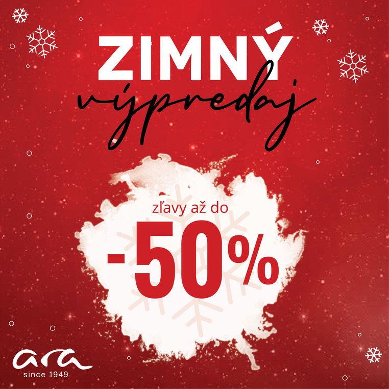 Zimný výpredaj zľavy až do -50% obuv ara